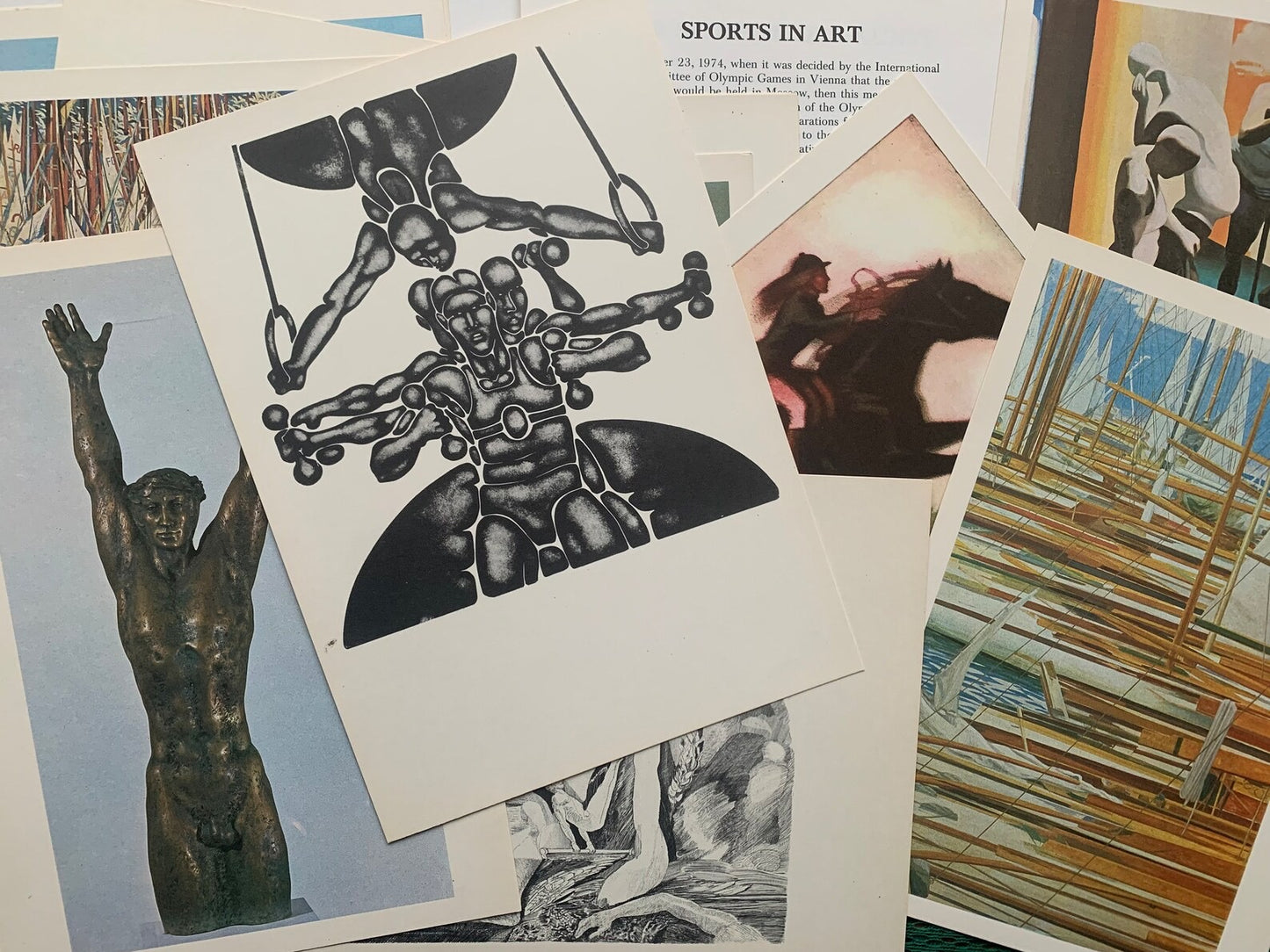 Set of 13 SPORTS in ART prints. Olympic Regatta Tallinn 1980 (Moscow Olympics 1980) USSR - Text in Estonian, Russian, English and German - Art by various Estonian artists - 1979 - unused