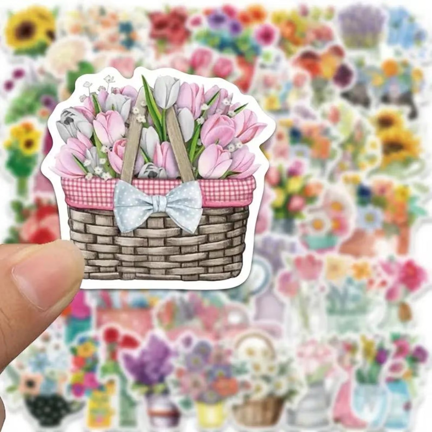 50 pcs Vintage Floral Flower Stickers - Deco Paper Ephemera