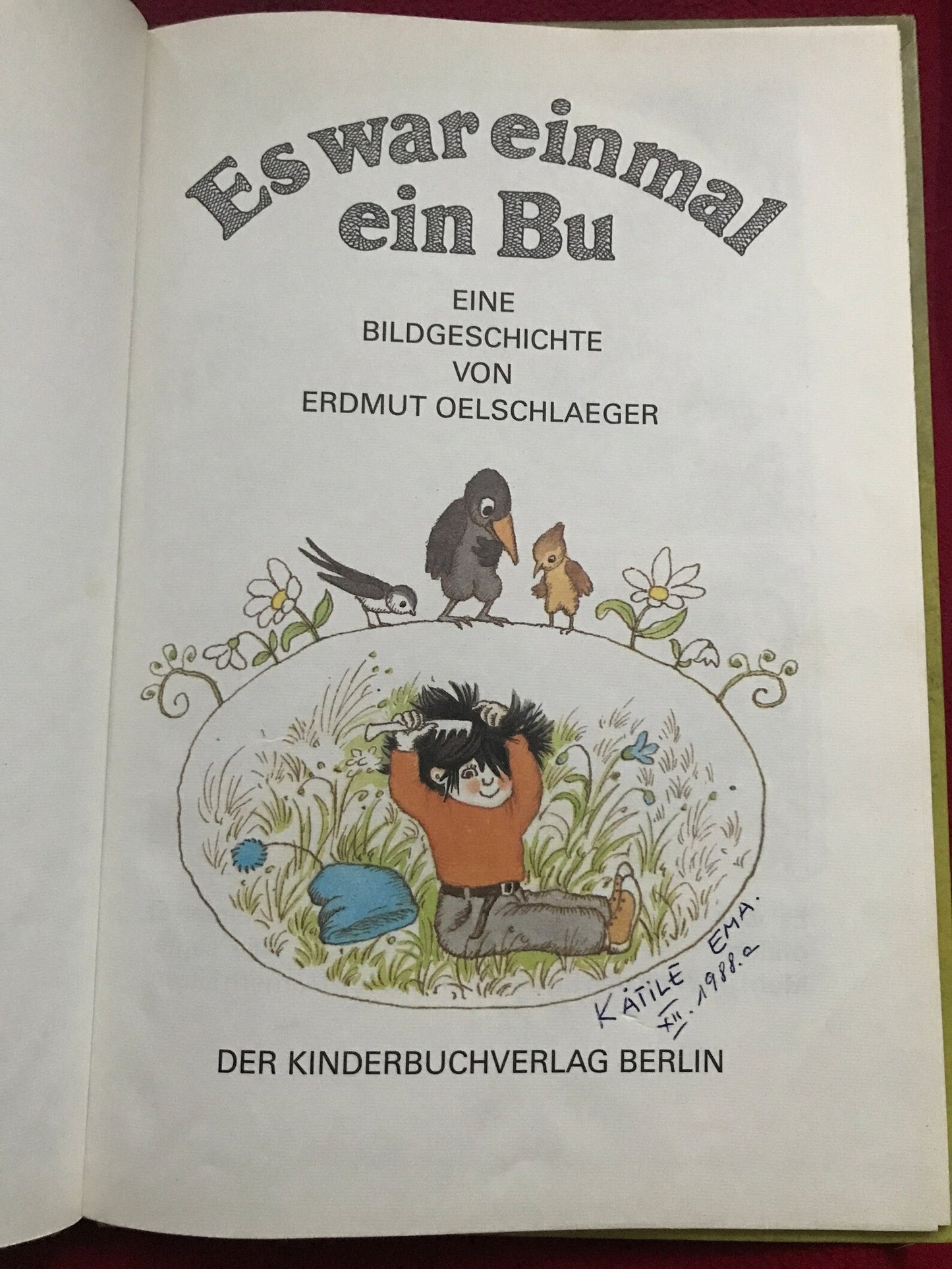 Vintage DDR (1988) children's book "Once upon a time there was a Bu" - Es war einmal ein Bu - Primer book in German. Gorgeous illustrations.