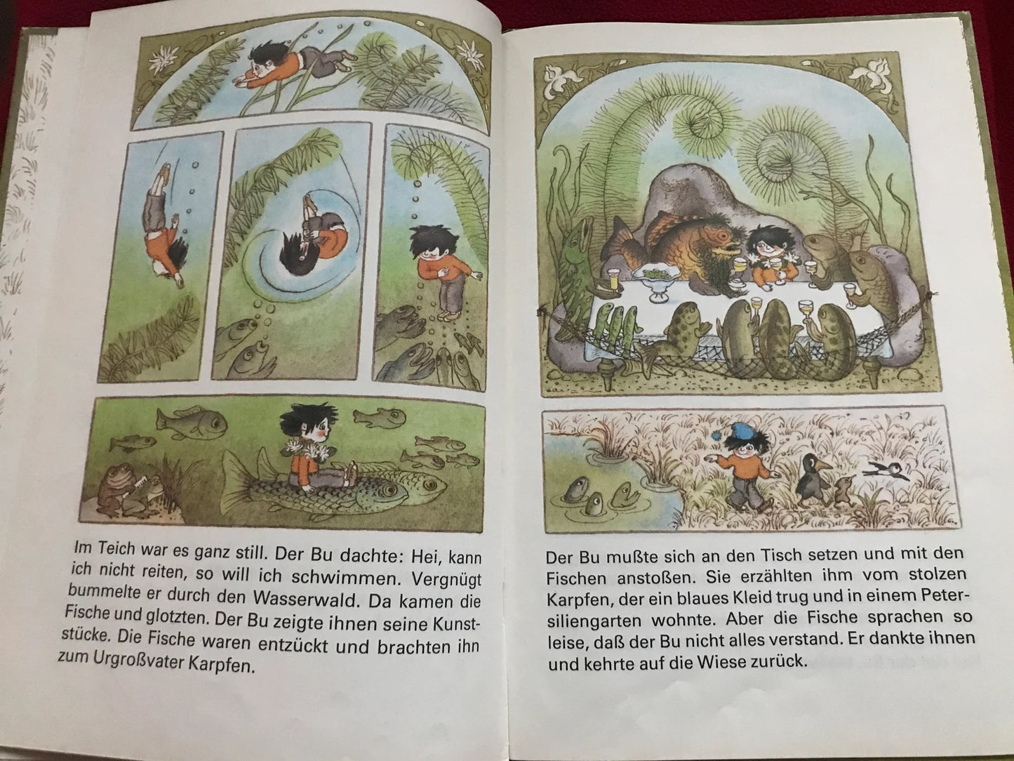 Vintage DDR (1988) children's book "Once upon a time there was a Bu" - Es war einmal ein Bu - Primer book in German. Gorgeous illustrations.