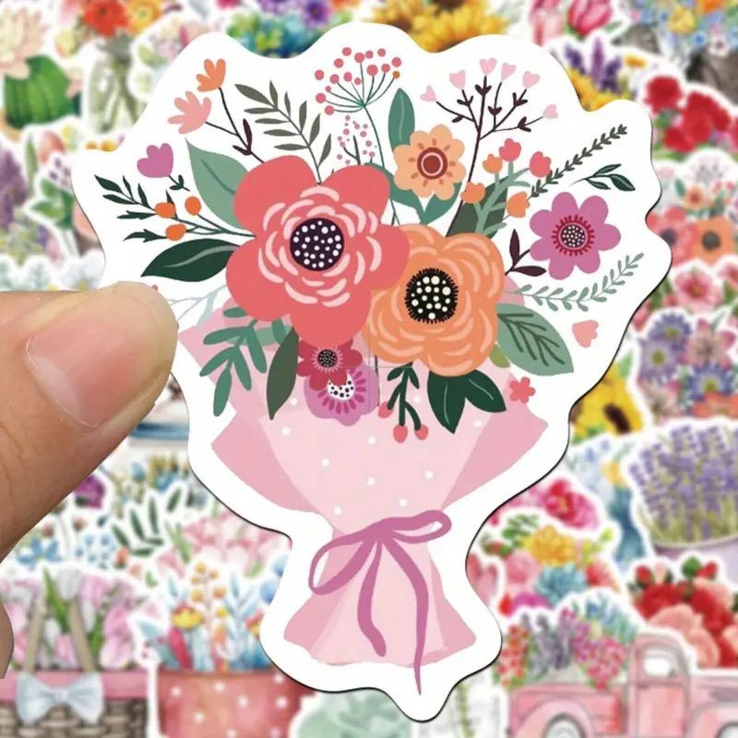50 pcs Vintage Floral Flower Stickers - Deco Paper Ephemera
