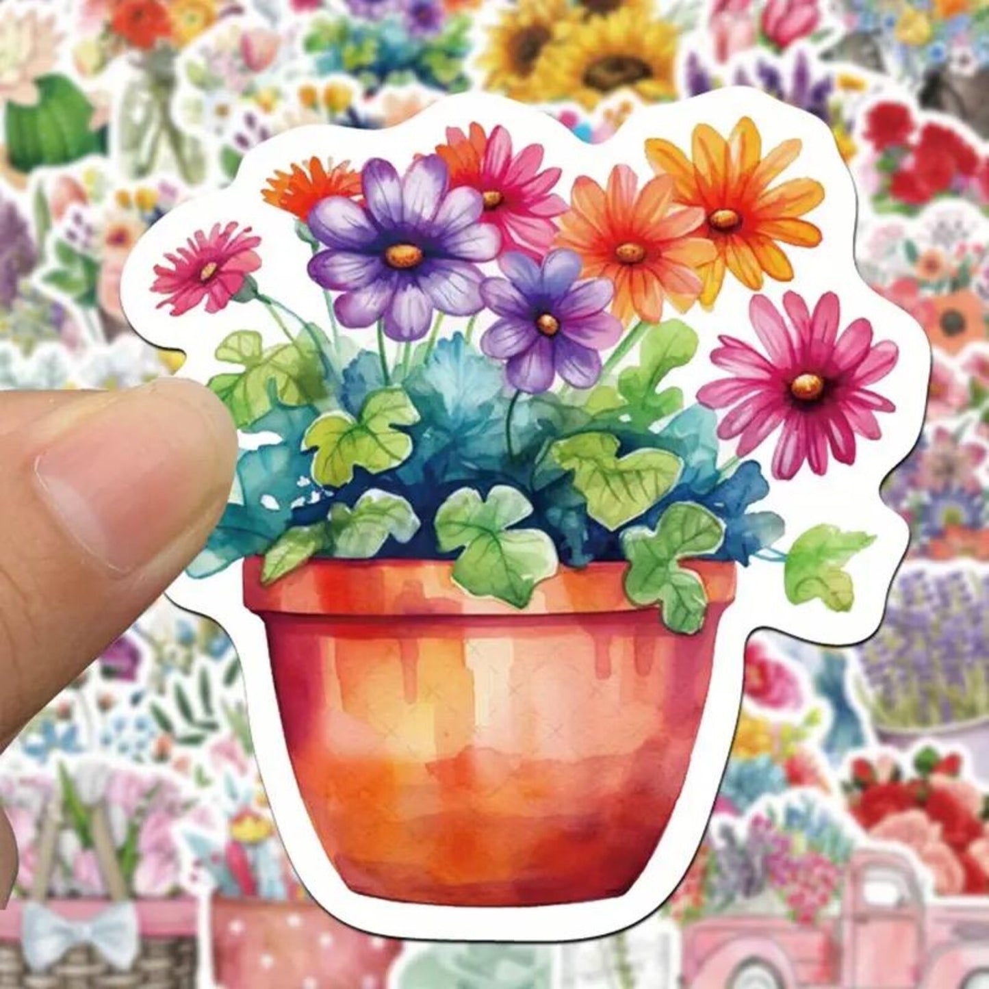 50 pcs Vintage Floral Flower Stickers - Deco Paper Ephemera
