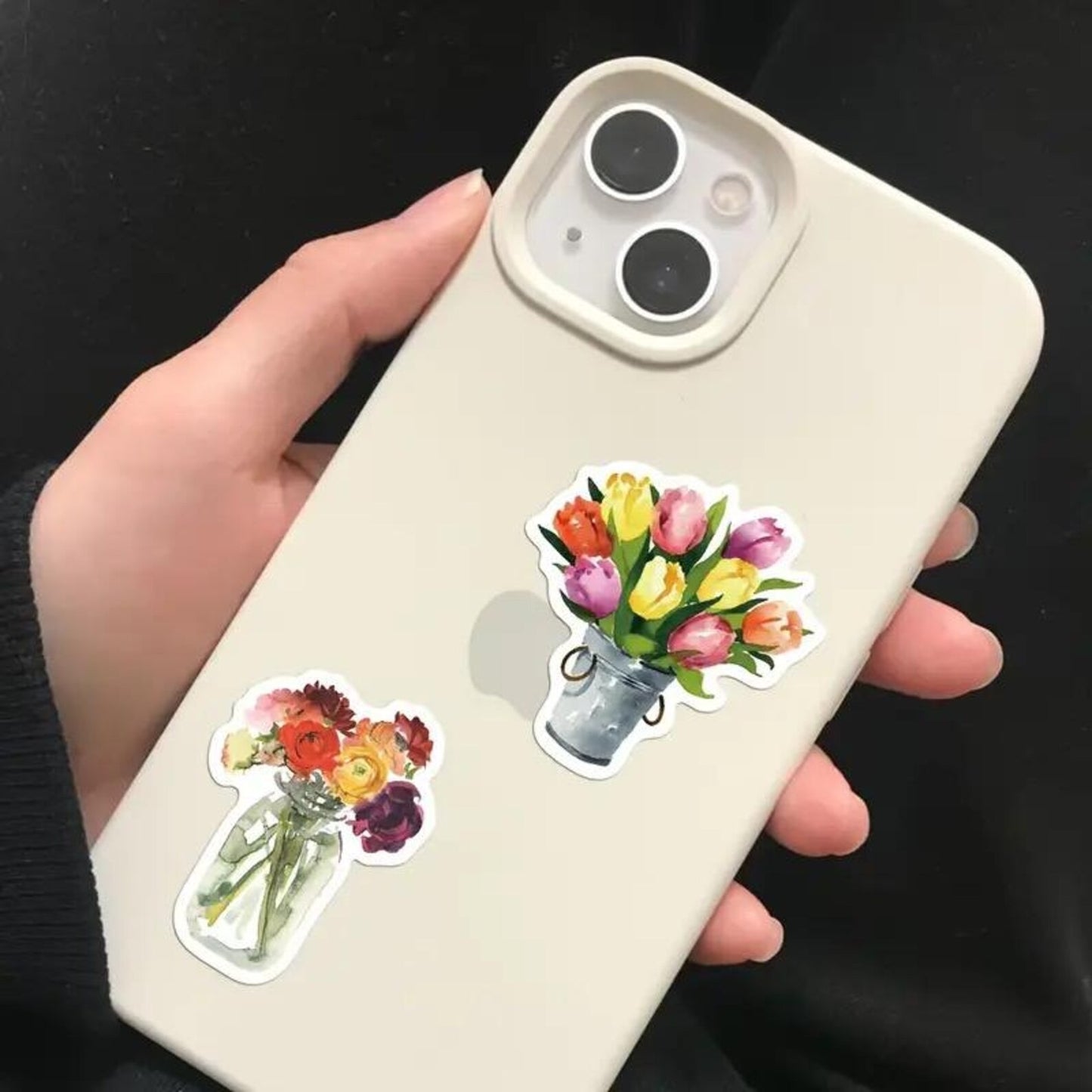 50 pcs Vintage Floral Flower Stickers - Deco Paper Ephemera
