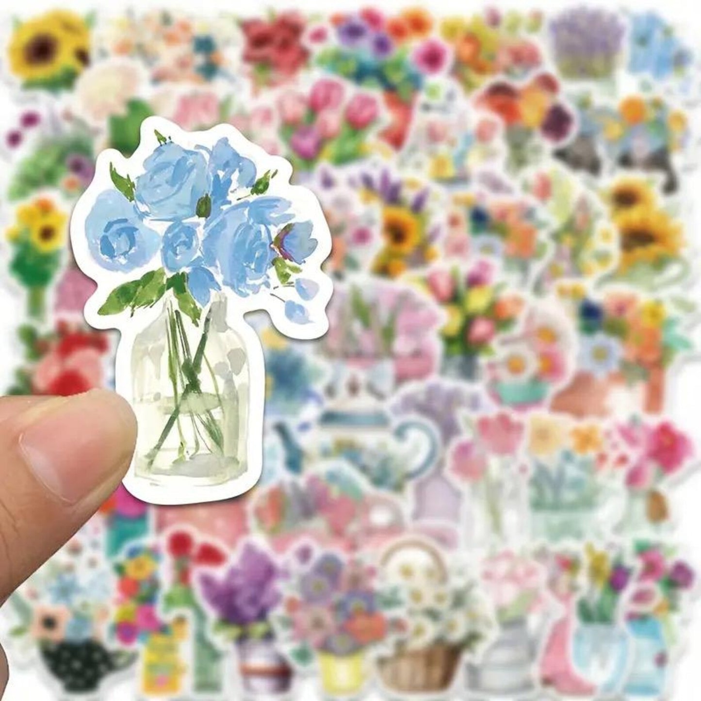 50 pcs Vintage Floral Flower Stickers - Deco Paper Ephemera
