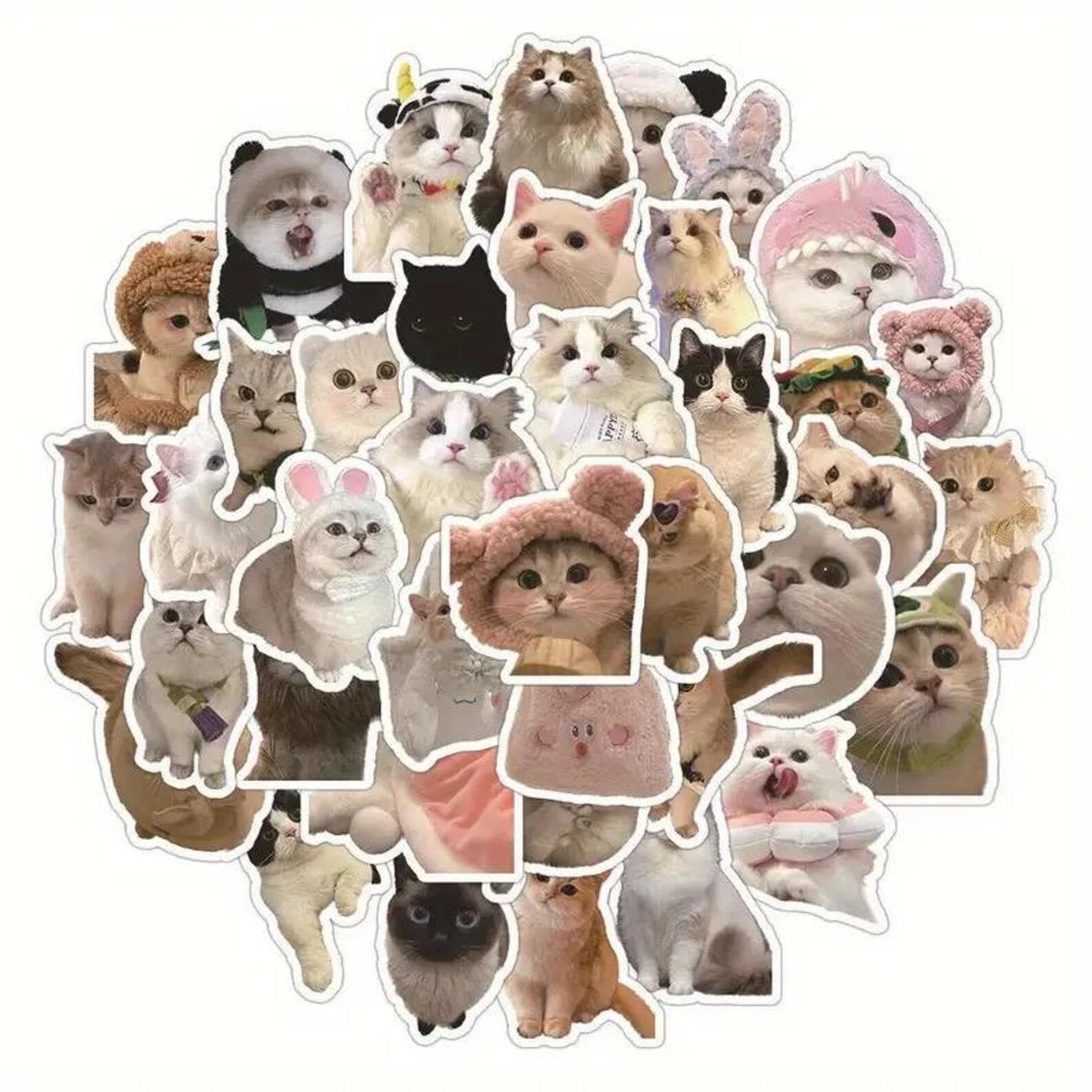 50 pcs Vintage Cat Stickers - Deco Paper Ephemera