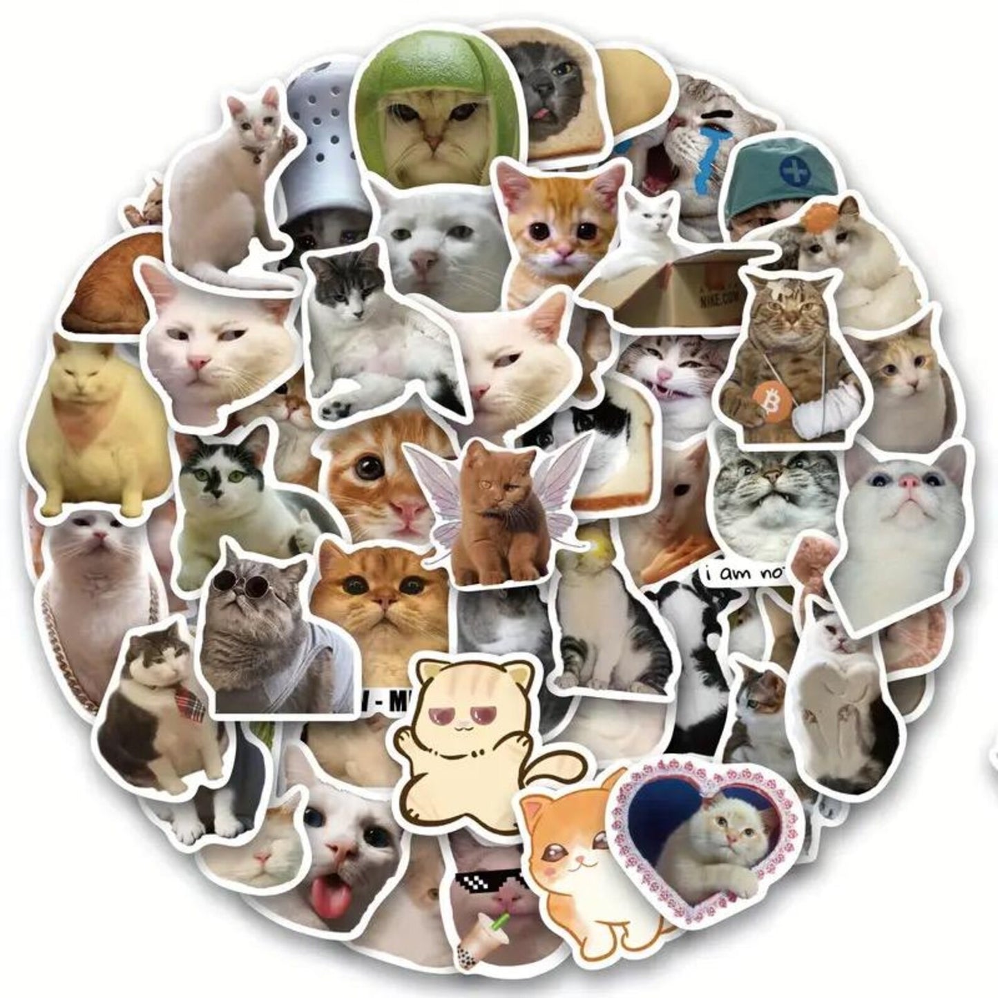 50 pcs Vintage Cat Stickers - Deco Paper Ephemera