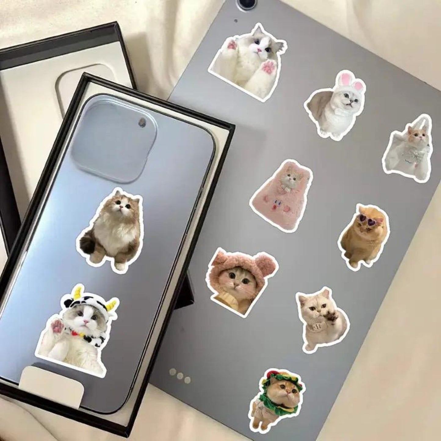 50 pcs Vintage Cat Stickers - Deco Paper Ephemera