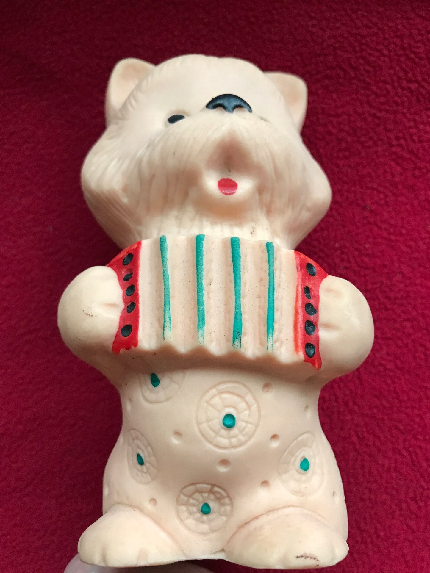 Rare find! Vintage 1970s rubber toy - CAT playing Garmon Karmoshka - Made in Soviet Union - Lovely USSR retro toy - Collectible vintage toy