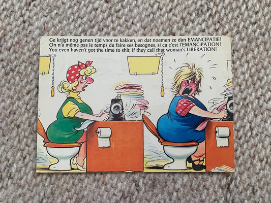 Old postcard - Antique postcard - Humour Post card - Carte Postale - Sent to Antwerpen 1977