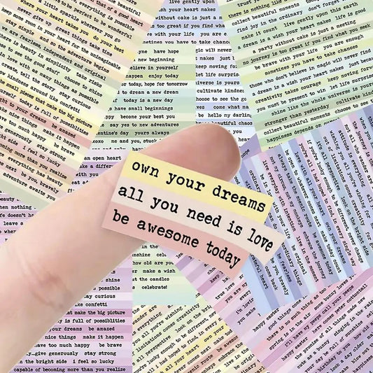 4 sheets Vintage Inspirational Quote Stickers - Deco Paper Ephemera