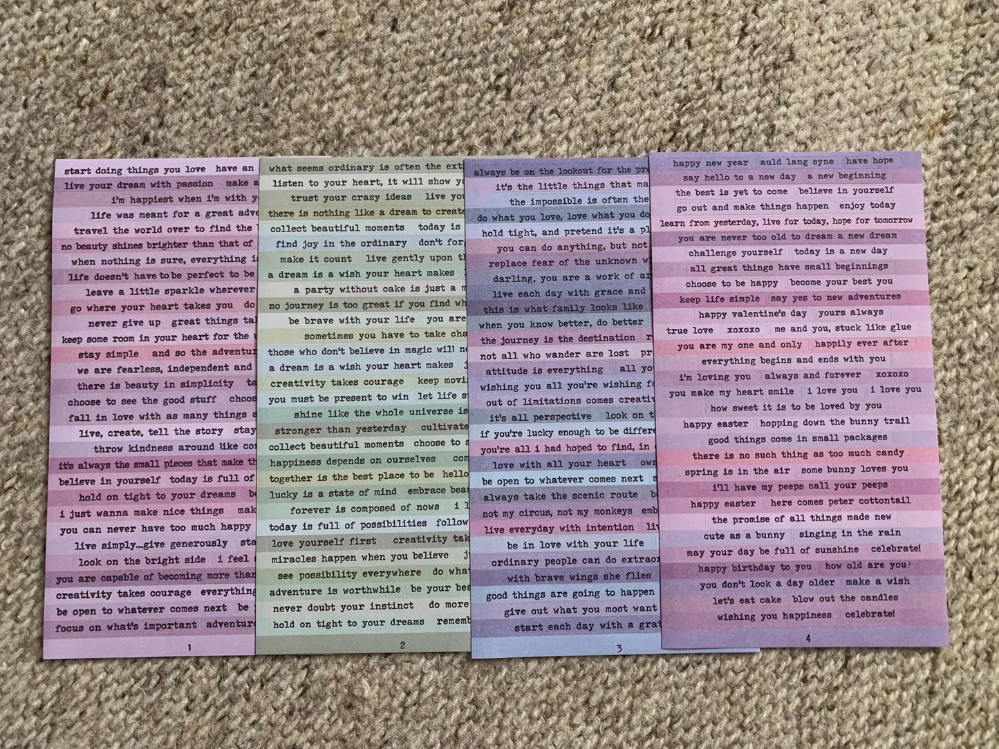 4 sheets Vintage Inspirational Quote Stickers - Deco Paper Ephemera