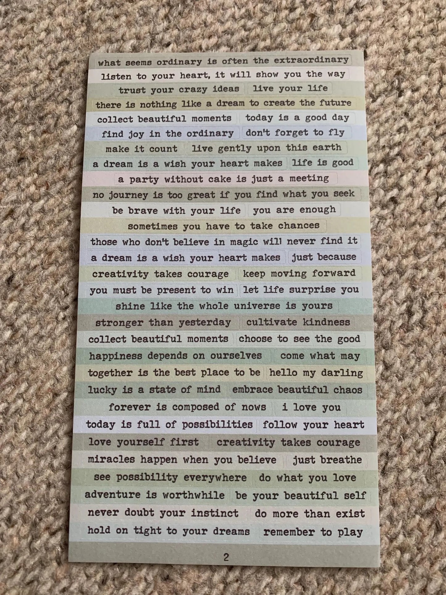 4 sheets Vintage Inspirational Quote Stickers - Deco Paper Ephemera