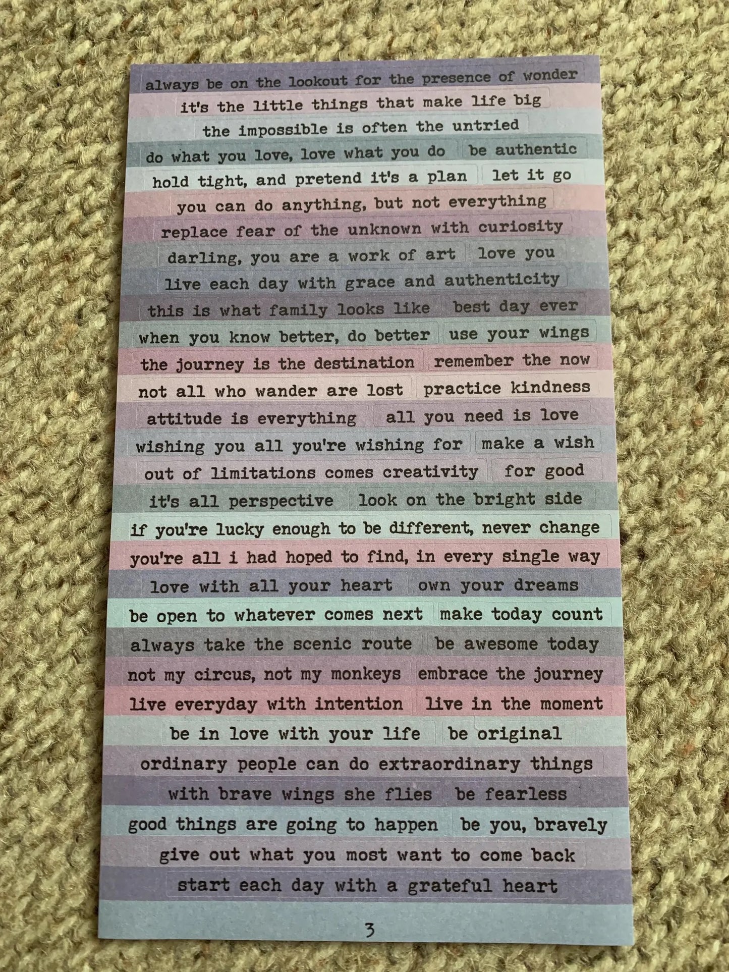 4 sheets Vintage Inspirational Quote Stickers - Deco Paper Ephemera