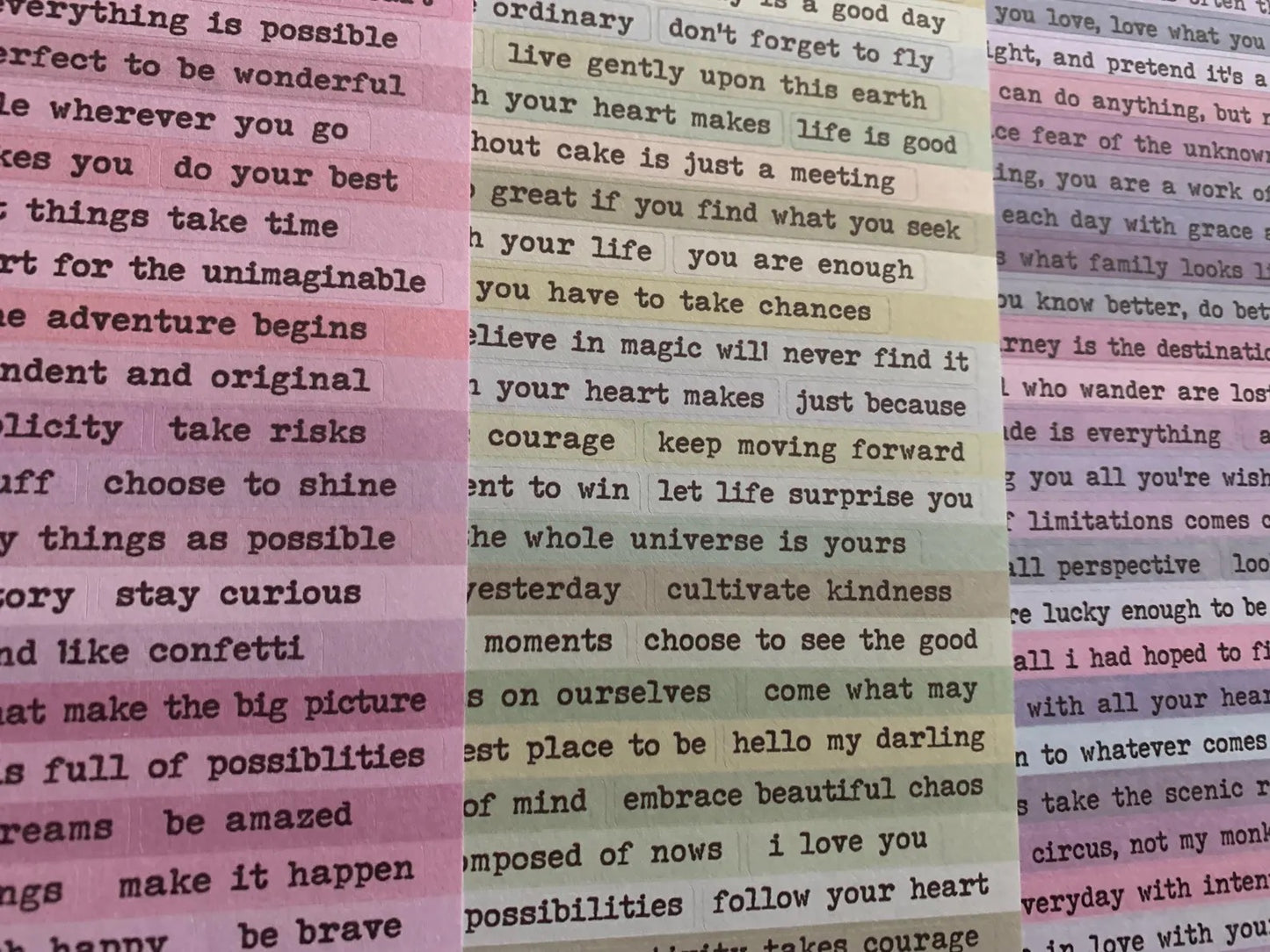 4 sheets Vintage Inspirational Quote Stickers - Deco Paper Ephemera