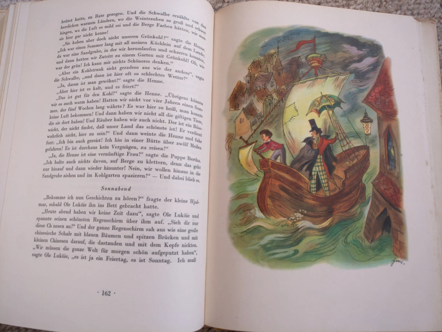 Vintage Children's Book in German - FAIRY-TALES (MÄRCHEN) - Hans Chistian Andersen - gorgeous illustrations - Very Large Book - 1961