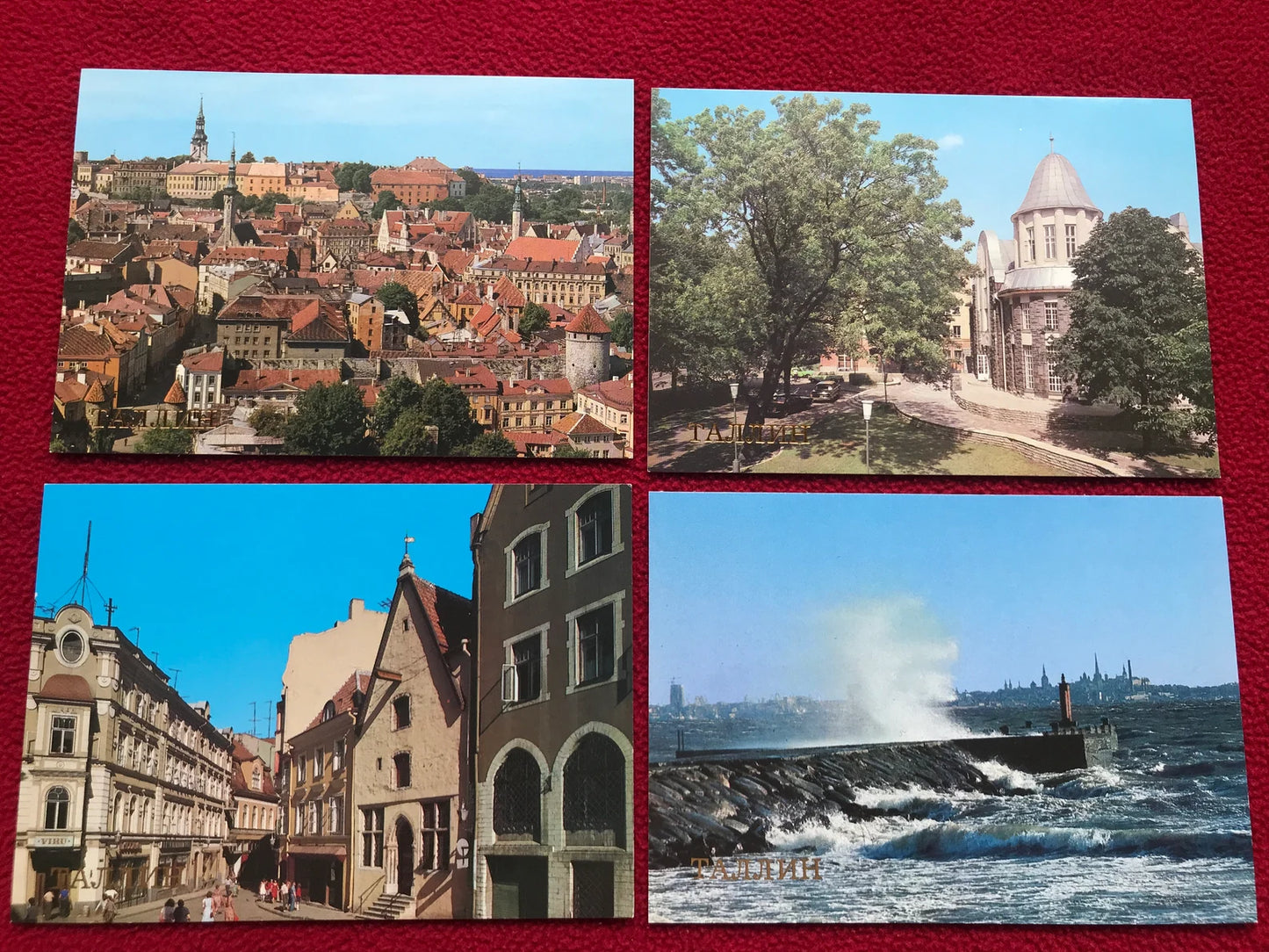 Vintage set of 18 colorful Tallinn postcards - Collectible Tallinn view cards - Soviet Estonia - USSR - 1987 - unused
