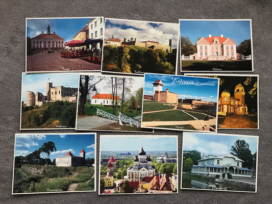 Set of 10 postcards - Estonian cities - 2000's - unused