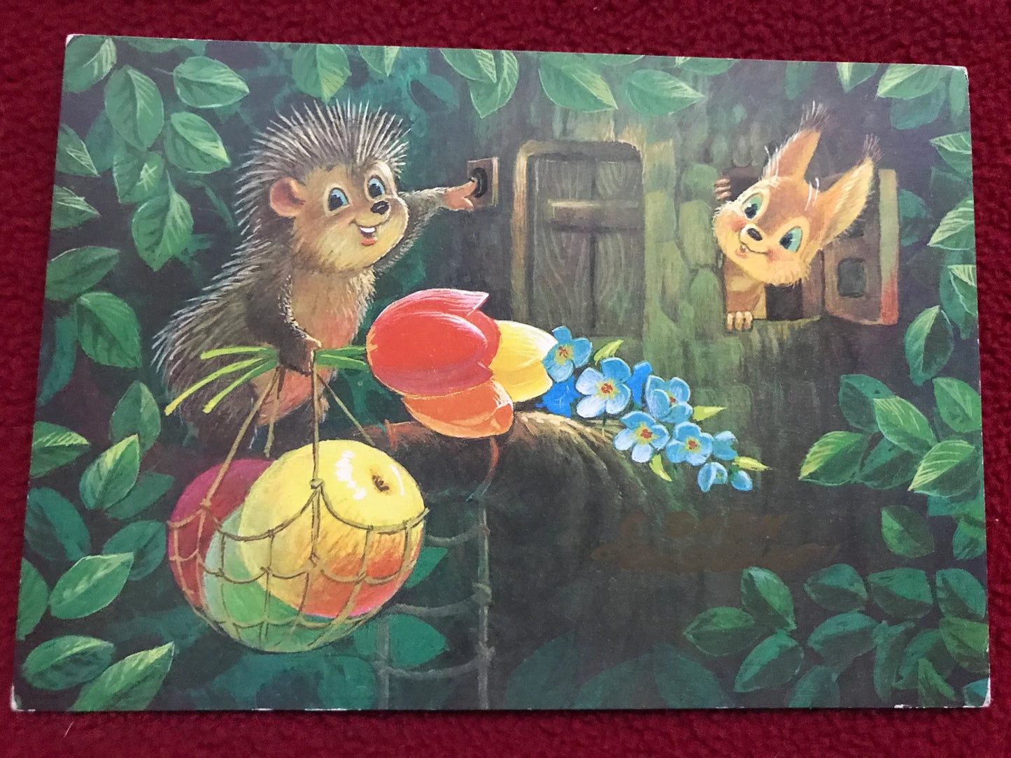 Soviet art postcard - New Year Christmas Greeting Card by V. Zarubin - Russia USSR - 1986 - unused