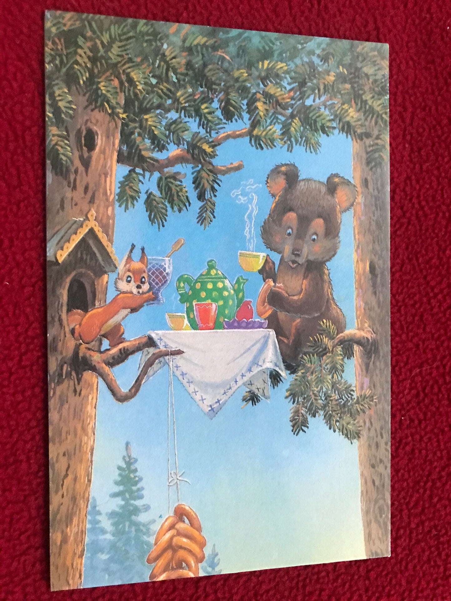 Soviet art postcard - Happy Birthday Greeting Card by V. Zarubin - Russia USSR - 1991 - unused