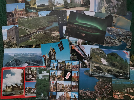 Set of 25 SCANDINAVIA postcards from 2000s - Sweden, Norway, Denmark, Finland, Iceland - Nordic Postcrossing viewcards
