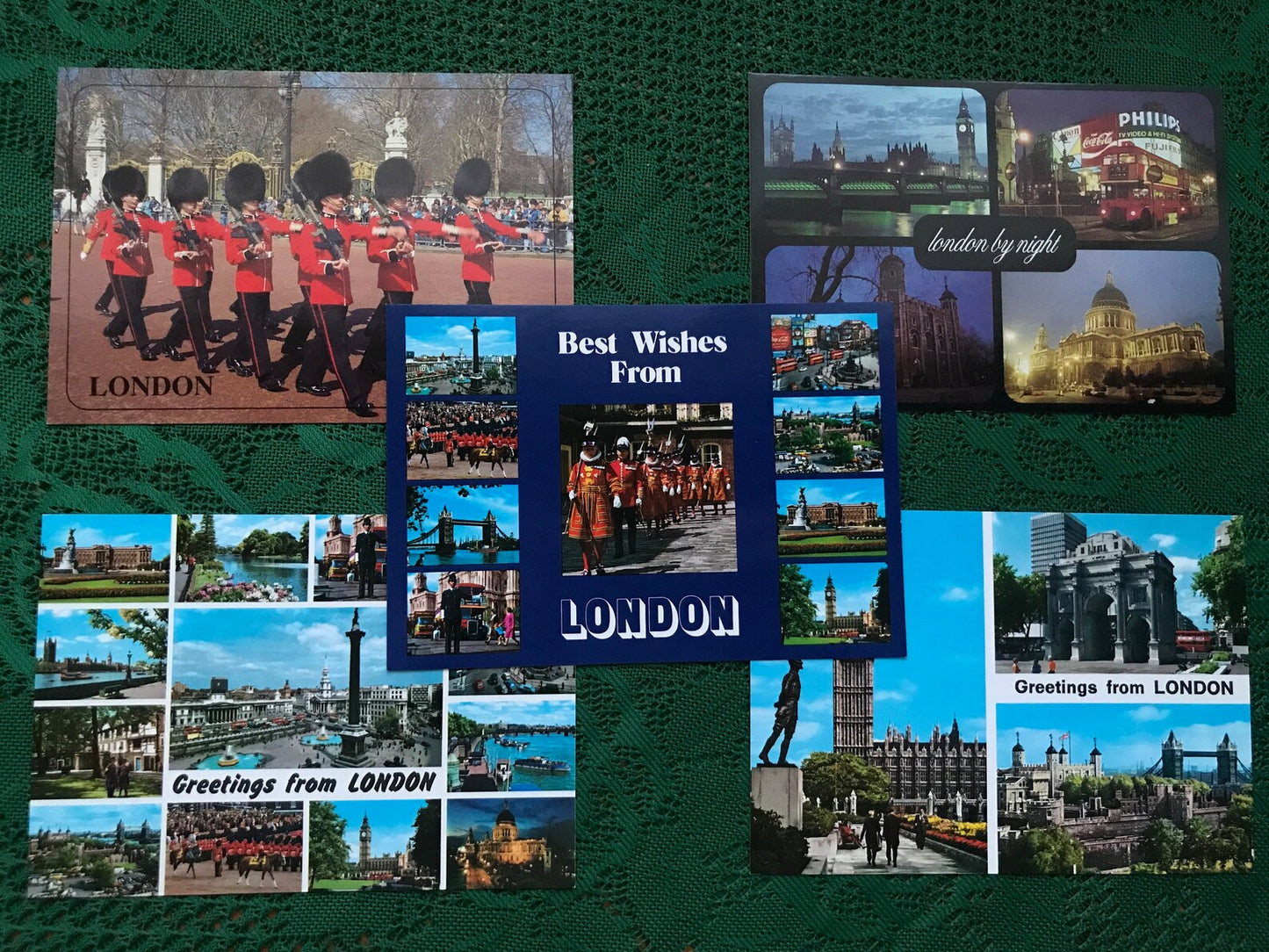 Set of 5 LONDON England postcards from 2000s - Collectible UK Postcrossing viewcards