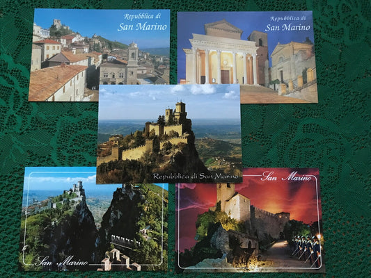 Set of 5 SAN MARINO Italy postcards from 2000s - Postcrossing viewcards