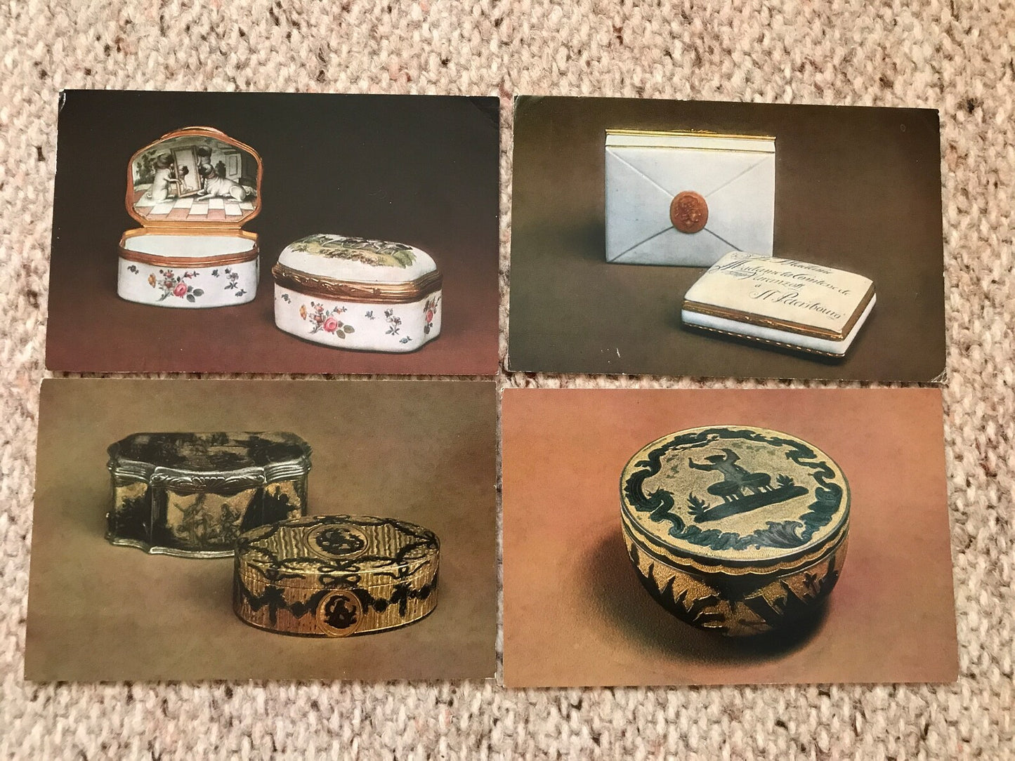 Set of 14 cards "Russian Snuff-Boxes" - Collectible postcards - The Hermitage Aurora Art Publishers Leningrad - Russia USSR - 1985 - unused