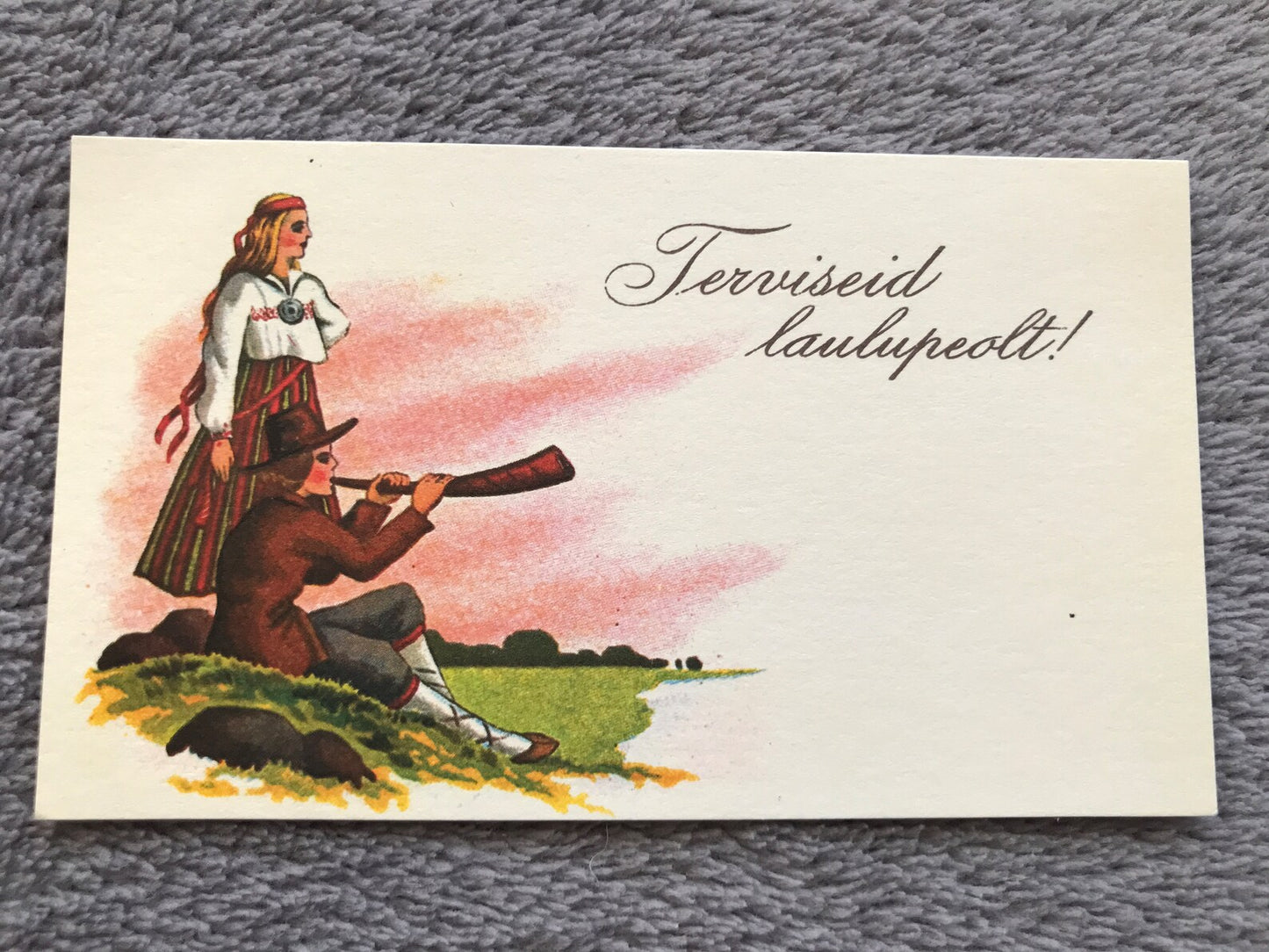 Set of 3 Estonian art postcard - Greetings from Song Festival - Reproduction from old cards - 1990 - unused