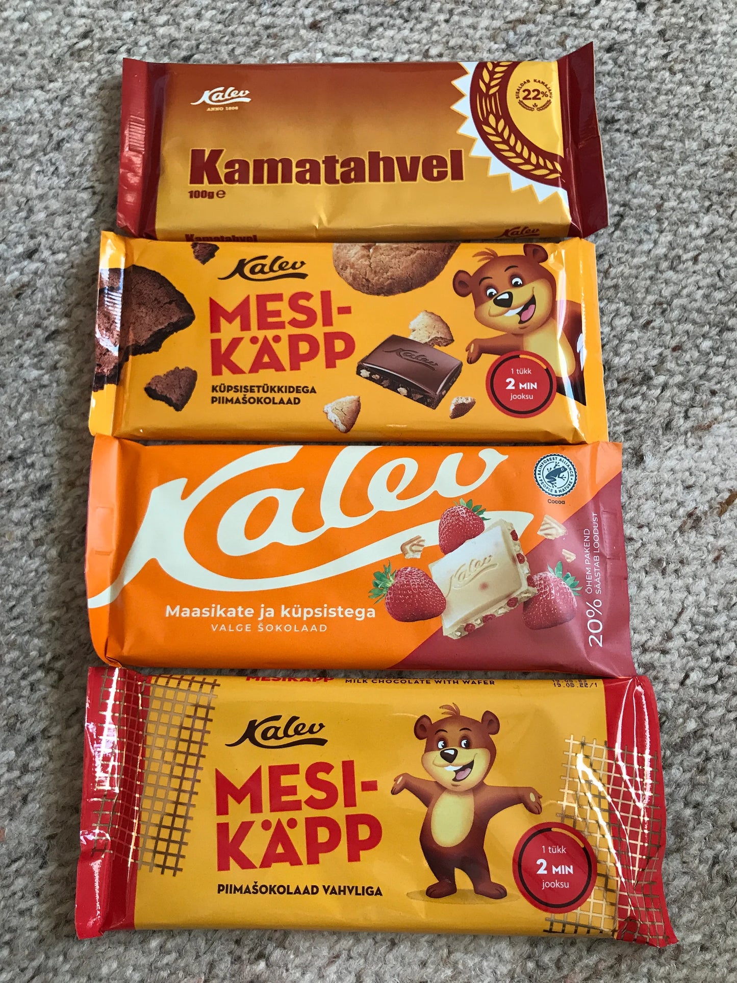 SALE!! Estonian Chocolate 15 bars - Kalev - White chocolate - Milk chocolate - Dark chocolate - Random choice