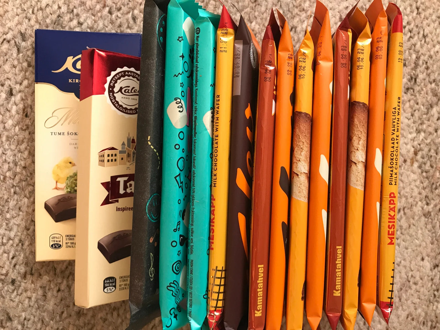 SALE!! Estonian Chocolate 15 bars - Kalev - White chocolate - Milk chocolate - Dark chocolate - Random choice