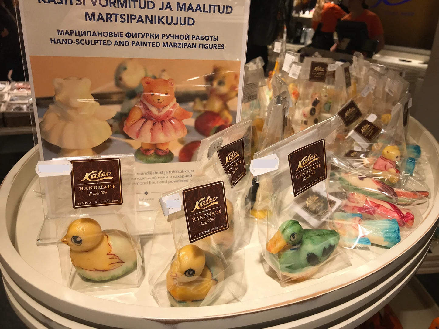 Estonian Marzipan Figures 3 pieces - Hand-sculpted and hand-painted - Kalev - Random choice